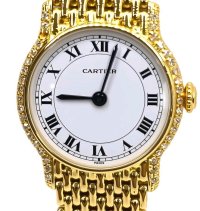 Armbanduhr Cartier Riviera 750 Gelbgold Diamanten Box - Bild 1