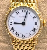 Armbanduhr Cartier Riviera 750 Gelbgold Diamanten Box - Bild 2