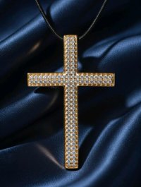 Kreuz-Anhänger 585 Gelbgold mit 0,25 ct Diamant - Bild 2