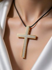 Kreuz-Anhänger 585 Gelbgold mit 0,25 ct Diamant - Bild 3