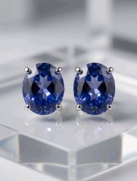 Tanzanit-Ohrstecker 750 Gelbgold 0,98 ct - Bild 6