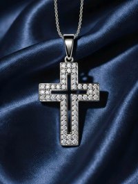 Kreuzanhänger 585 Gelbgold mit 0,25 ct Diamant - Bild 1