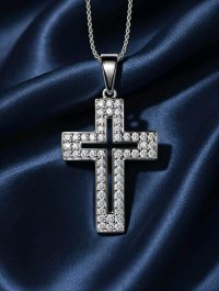 Kreuzanhänger 585 Gelbgold mit 0,25 ct Diamant - Bild 4