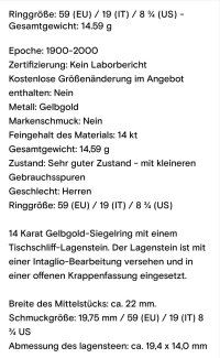 Siegelring 585 Gold Achat Lagenstein Massiv - Bild 2