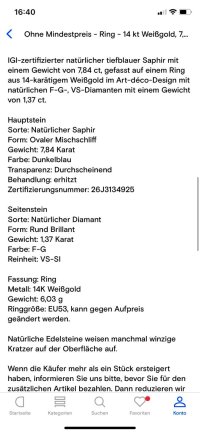 Verlobungsring 585 Gold Saphir Diamant - Bild 6