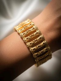 Armreif 585 Gelbgold 14K Massiv Breit - Bild 5