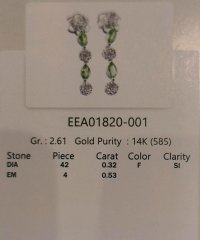 Ohrringe 585 Gold Stecker 0,85 ct Smaragd & Diamant - Bild 5