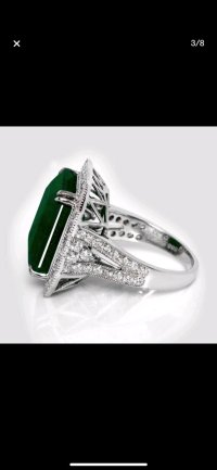 Verlobungsring 585 Gold mit Smaragd & Diamant 12,79 ct - Bild 6