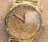 Corum Coin Uhr 750 Gelbgold Diamanten - Bild 6