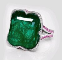 Ring 750 Gold Smaragd Diamant 19,77 ct - Bild 1