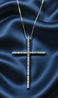 Kreuz-Anhänger 750 Gelbgold mit Collier - Bild 3