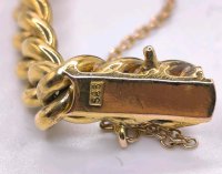 Armreif 585 Gelbgold Antik Käfer Rubin Perle 19 cm - Bild 6
