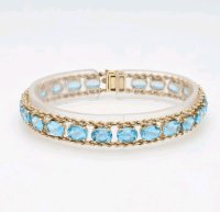 Armreif 585 Gold Blautopas 25 ct - Bild 1