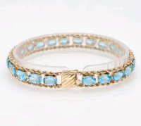 Armreif 585 Gold Blautopas 25 ct - Bild 4