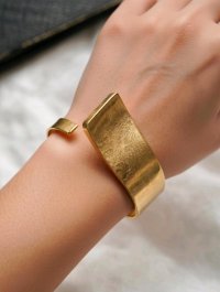 Armreif 585 Gelbgold massiv breit - Bild 1