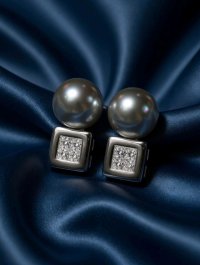 Ohrringe 750 Gold Diamant Perle Stecker 0,8 ct - Bild 7