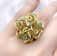 Ring 750/18K Gelbgold massiv Cocktailring - Bild 1
