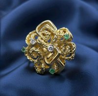 Ring 750/18K Gelbgold massiv Cocktailring - Bild 5