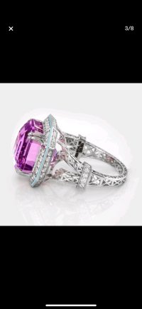 Verlobungsring 585 Gold Kunzit 14,15 ct Diamant - Bild 9