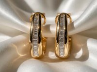 Diamant-Ohrringe 750 Gold 2ct Stecker Creolen - Bild 2