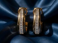 Diamant-Ohrringe 750 Gold 2ct Stecker Creolen - Bild 3