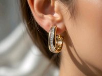 Diamant-Ohrringe 750 Gold 2ct Stecker Creolen - Bild 6