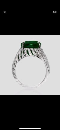 Verlobungsring 585 Gold Smaragd 7,88 ct Diamant - Bild 4