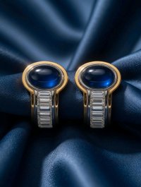 Ohrringe 750 Gold Saphir 1,8ct Diamant 0,7ct - Bild 6