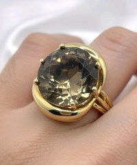 Ring 585 Gelbgold mit Rauchquarz - Bild 5