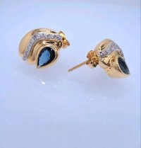 Ohrringe 585 Gold Saphir Diamant 0,36ct - Bild 4