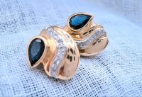 Ohrringe 585 Gold Saphir Diamant 0,36ct - Bild 9