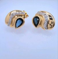 Ohrringe 585 Gold Saphir Diamant 0,36ct - Bild 10