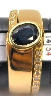 Ring 750 Gold Saphir 0,8 ct & Diamanten - Bild 3