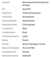 Girard Perregaux Ferrari Uhr Chronograph - Bild 3