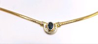Collier 750 Gold Saphir Diamanten 18 Karat - Bild 6