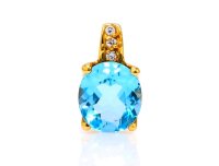 Anhänger 750 Gold Aquamarin Diamant 0,13ct - Bild 1