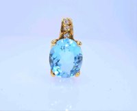 Anhänger 750 Gold Aquamarin Diamant 0,13ct - Bild 2