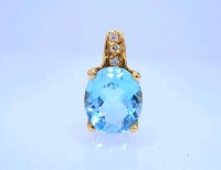 Anhänger 750 Gold Aquamarin Diamant 0,13ct - Bild 5