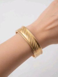 Massiver Armreif 750 Gelbgold 18K breit - Bild 1