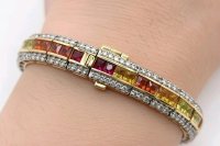 Armreif 750 Gold Diamant 2,38ct Saphir 8,11ct - Bild 1