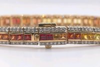 Armreif 750 Gold Diamant 2,38ct Saphir 8,11ct - Bild 4