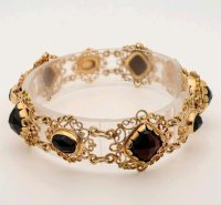 Armreif 585 Gelbgold Antik Granat Massiv - Bild 5