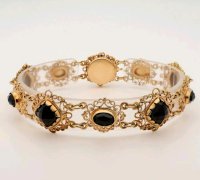 Armreif 585 Gelbgold Antik Granat Massiv - Bild 8