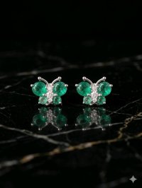 Ohrringe 750 Gold Smaragd Diamant - Bild 3