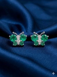 Ohrringe 750 Gold Smaragd Diamant - Bild 5
