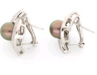 Ohrringe 750 Gold Tahitiperle 2,2 ct Diamant - Bild 5