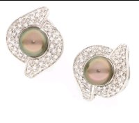 Ohrringe 750 Gold Tahitiperle 2,2 ct Diamant - Bild 8