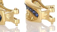 Ohrstecker Creolen 750 Gold 1,2 ct Saphir - Bild 9