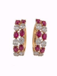 Creolen 750 Gold mit Rubin & Diamant 2,24 ct - Bild 3