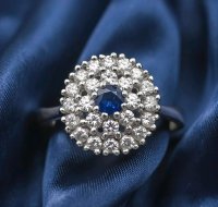 Ring 585 Gold mit 0,85 ct Diamant & Saphir - Bild 7